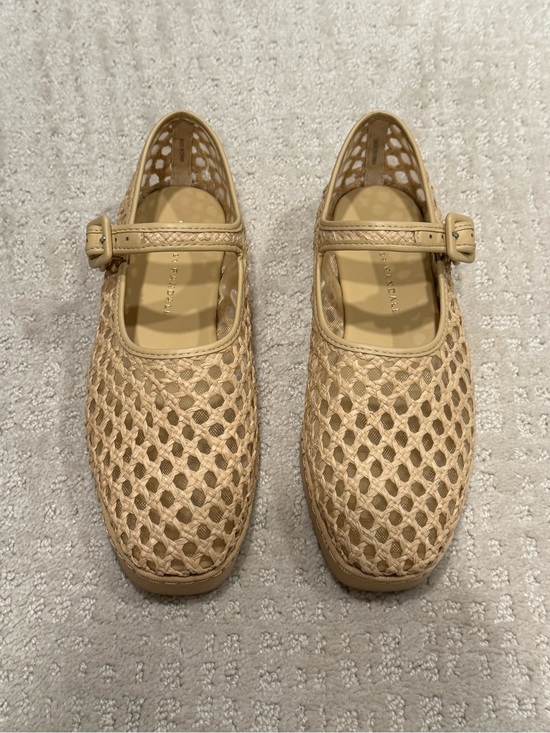 Loeffler Randall Shoes - Loeffler Randall Woven Mary Jane Flats in Beige— 7